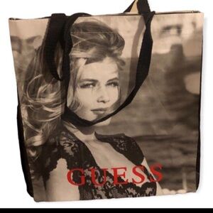 Vintage Guess Black and White Photographic Print Tote